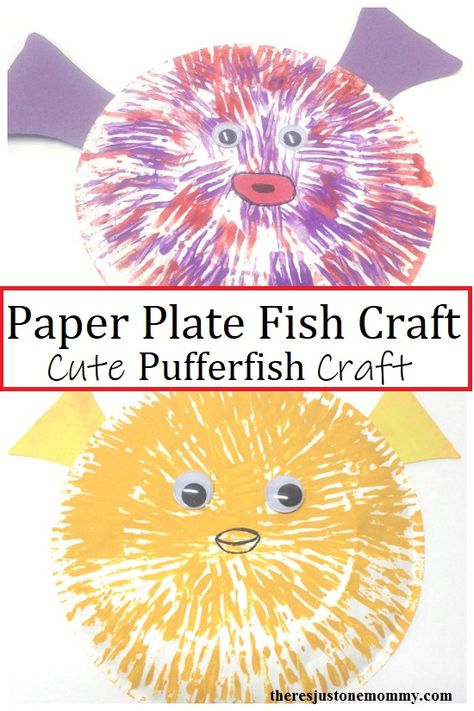 Puffer Fish Craft, Pufferfish Craft, Ocean Crafts Preschool, Paper Plate Fish, Sea Animal Crafts, Ocean Animal Crafts, Ocean Theme Preschool, Under The Sea Crafts, Fish Craft