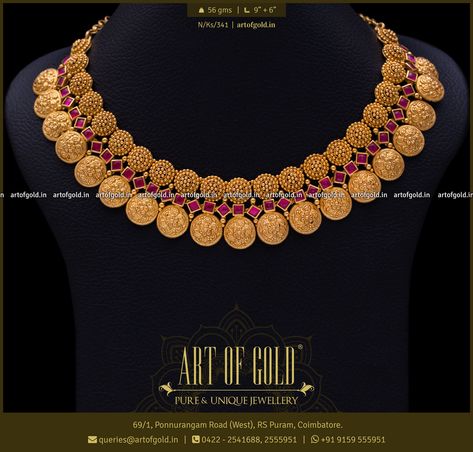 Bridal Kasumala - Floral Pattern | Art of Gold Jewellery, Coimbatore Simple Chocker Neckless Gold, Jewelry Patterns Gold Necklace, Short Necklace Designs Gold, Gold Necklace Set Simple, Gold Neckles, Floral Pattern Art, Temple Jewellery Earrings, Wedding Jewelry Sets Bridal Jewellery, Gold Temple Jewellery