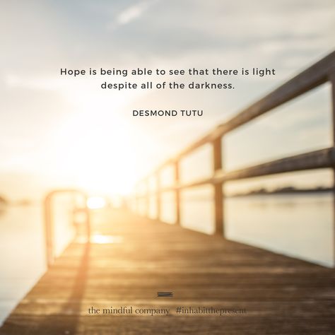 Hope is being able to see that there is light despite all of the darkness — Desmond Tutu | Inspirational quotes Hope Is Being Able To See The Light, Desmond Tutu, Hope Quotes, Hope Is, The Darkness, Faith Hope, Meaningful Quotes, Tree House, The Light