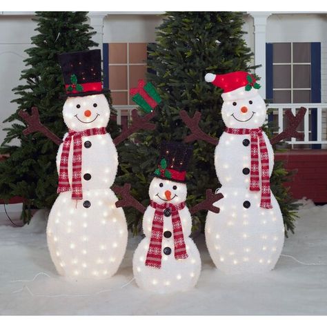 Outdoor Lighted Snowman, Snowman Outdoor Decorations, Light Up Snowman, Outdoor Snowman, Lighted Snowman, Outdoor Christmas Decorations Yard, Inflatable Christmas Decorations Outdoor, Inflatable Christmas Decorations, Snowman Family