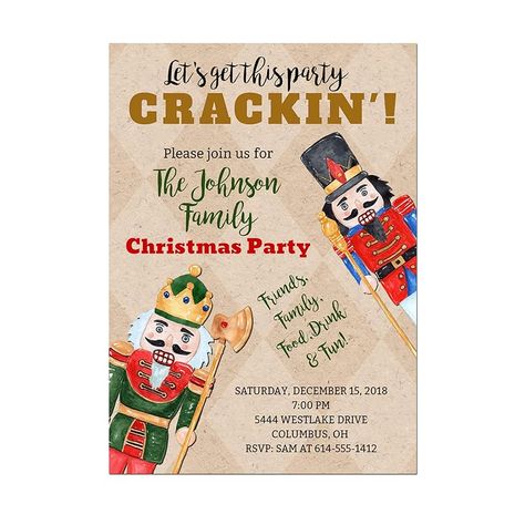 Christmas Party Images, Printable Nutcracker, Christmas Party Friends, Funny Christmas Party Invitations, Funny Nutcracker, Nutcracker Christmas Party, Nutcracker Party, Holiday Party Invitation, Family Christmas Party