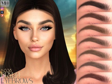 Fluffy Brows, New Sims 4 Cc, Arch Brows, Sims 4 Makeup, Thick Brows, Sims Games, Thick Eyebrows, Brow Lash, Sims 1