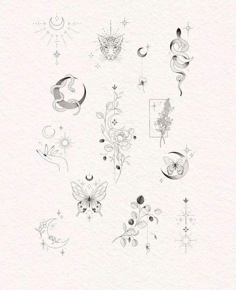 Halloween Flash, Mystical Tattoos, Astrology Tattoo, Small Pretty Tattoos, Cute Tiny Tattoos, Line Art Tattoos, Discreet Tattoos, Subtle Tattoos, Best Tattoo Designs