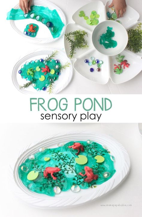 Pond Sensory Play, Pond Sensory, Making Play Dough, Pond Crafts, Frog Activities, Frog Pond, Frog Theme, Playdough Kits, Pond Life