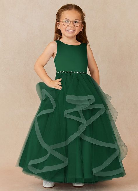 AZAZIE SOFIA FLOWER GIRL DRESS - Flower Girl Dresses Ring Bearer Girl, Green Flower Girl Dresses, Black Flower Girl Dress, Girl Green Dress, Handkerchief Skirt, Emerald Dresses, Tulle Flower Girl, White Flower Girl Dresses, Beaded Tulle