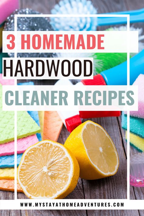 Learn how to make three homemade wood cleaner recipes and make your wood surfaces and floor shine without the use of harsh chemicals. via @mystayathome How To Make Wood Floors Shine, Homemade Hardwood Floor Cleaner, Hardwood Floor Cleaner Diy, Homemade Wood Cleaner, Diy Wood Cleaner, Diy Wood Floor Cleaner, Floor Cleaner Recipes, Arm And Hammer Super Washing Soda, Daily Cleaning Routine