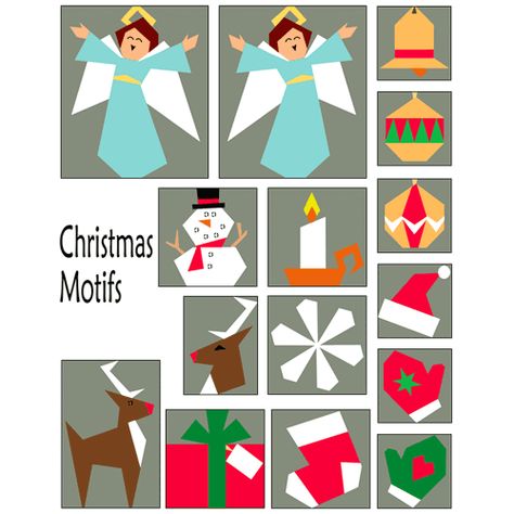 Christmas Fpp Patterns Free, Creative Quilting, Free Paper Piecing Patterns, Christmas Quilt Blocks, Christmas Motifs, Reindeer Head, Snowman Snowflake, Paper Pieced Quilt Patterns, Christmas Quilt Patterns