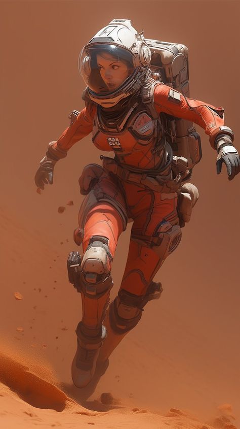 Spacesuit Concept Art, Nasa Punk, Female Astronaut, Sci Fi Girl, Science Fiction Artwork, Arte Steampunk, Astronaut Art, Octane Render, Space Suit