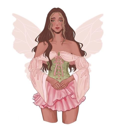 Cute Fairy Outfits Drawings, Fairy Clothing Drawing, Flora Fairy Costume, Winx Club Fairy Outfits, Flora Inspired Outfits Winx Club, Winx Fairy Outfits, Fairy Outfit Ideas Drawing, Fairy Costume With Corset, Winks Club Costume