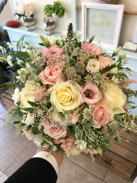 Blush pinks and creams Elegant Wedding Flowers, Floral Work, Bridal Bouquets, Floral Arrangement, Wedding Bouquet, Elegant Wedding, Colorful Flowers, Bridal Bouquet, Pretty Things