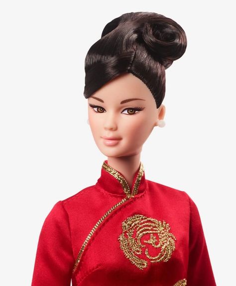 Lunar New Year Guo Pei Barbie 2021 Golden Phoenix, Guo Pei, Barbie Signature, Traditional Chinese Dress, Doll Stands, Lunar New Year, Chinese Dress, Mattel Barbie, Lunar New