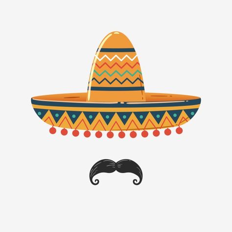 Mariachi Hat, Mexican American Flag, Mexico Cactus, Mexico Party, Mexican Sombrero, Mexican Night, Mexican Hat, Mexican Party Theme, Doodle Tattoo