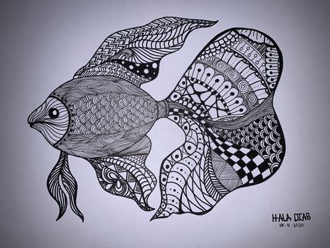 Detailed fish mandala drawing Black and white Fish Mandala Art, Easy Mandala Drawing For Beginners, Mandala Drawing For Beginners, Zentangle Fish, How To Draw Fish, Sketch Mandala, Fish Mandala, Fat Mermaid, Tropical Fish Art