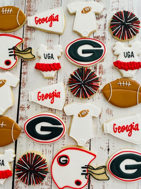 Georgia Cookies Decorated, Uga Cookies Decorated, Uga Cookies, Decorative Cookies, Cake Pop Decorating, Sorority Sugar, Decorated Sugar Cookies, Cookies Decorated, Cookie Ideas