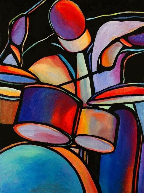 Abstract Drum Painting, Jazz Art Abstract, Drums Painting, Drum Painting, Drummer Art, Jazz Painting, Jazz Art, Cubism Art, Drum Sticks