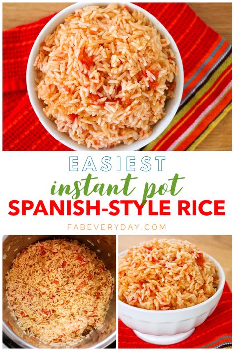 Instant Pot Mexican Rice With Rotel, Instant Pot Mexican Rice With Salsa, Instant Pot Spanish Rice Easy, Instant Pot Tomato Rice, Spanish Rice In Instant Pot, Spanish Rice Rotel, Pressure Cooker Spanish Rice, Instant Pot Mexican Rice Easy, Mexican Rice Recipe Instant Pot