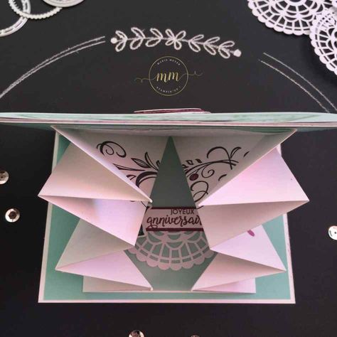 Ateliers-scrapbooking.fr – Marie Meyer Démonstratrice Stampin up France | Carte à explosion Papier Spécialité Joliment détaillé et son tutoriel Pop Up Card Tutorial, Falling Flowers, Stampin Blends, Card Tutorial, Specialty Paper, Laser Cut, Pop Up, Stampin Up, Origami