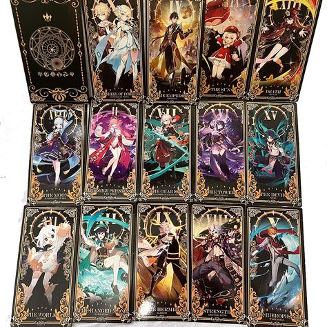 PRICES MAY VARY. Tarot cards featuring Genshin Impact Characters 22 Major Arcana Tarot cards featuring characters from Genshin Impact Tarot Cards Set, Clever Captions For Instagram, Plus Size Rings, Tarot Major Arcana, Fantasy Props, Celestial Art, Season Of The Witch, Fortune Telling, Poker Cards