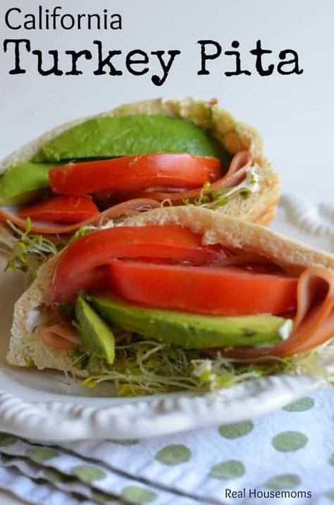 Turkey Pita, Pita Bread Sandwich, Pita Sandwich, Turkey Avocado, Pita Sandwiches, Bread Sandwich, Alfalfa Sprouts, Allergy Free Recipes, Avocado Tomato