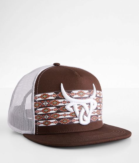 Lost Calf Koda Trucker Hat - Brown/White , Men's Brownblack Embroidered logo Aztec print snapback hat One size fits most. Apparel & Accessories > Clothing Accessories > Hats Room Inspo Country, Western Accessories Women, Cowboy Gifts For Men, Cowboy Trucker Hat, Kimes Ranch Hats, Cow Boy Hats, Flatbill Hats, Western Christmas Gifts, Ariat Hats