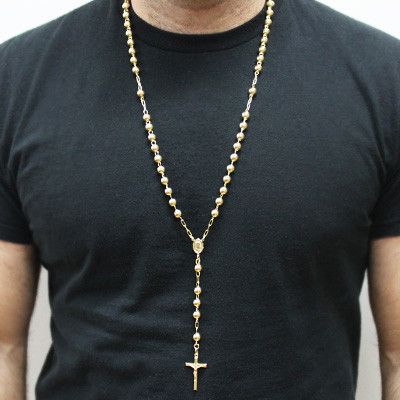 Gold Rosary Necklace For Men, Gold Rosary Necklace, Unclog Arteries, Rosary Beads Necklace, Gold Necklace For Men, Rosary Jewelry, Gold Rosary, Fine Diamond Jewelry, Rosary Necklace