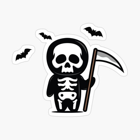 Get my art printed on awesome products. Support me at Redbubble #RBandME: https://www.redbubble.com/i/sticker/Reaper-Skeleton-by-edenjoy-designs/123793251.JCQM3?asc=u Skeleton On A Skateboard, Skeleton Transparent Background, Skeleton Transparent, Grim Reaper On Skateboard, Reaper Sticker, Stickers Skeleton, Skeleton Sticker, Cute Skeleton, Skeleton Art