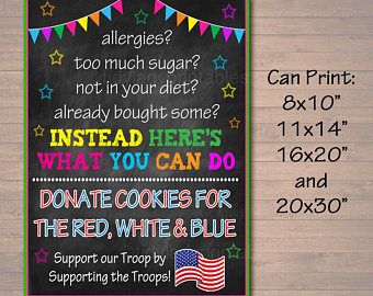 Cookie Booth Sign, If You Can't Eat 'Em Treat 'Em, Donate Cookies For Military Troops, Printable Cookie Drop Banner, INSTANT DOWNLOAD Girlscout Swaps, Brownie Ideas, Cookie Booth, Girl Scout Cookie Sales, Girl Scout Cookies Booth, Gs Cookies, Brownie Scouts, Daisy Troop, Cookie Stand