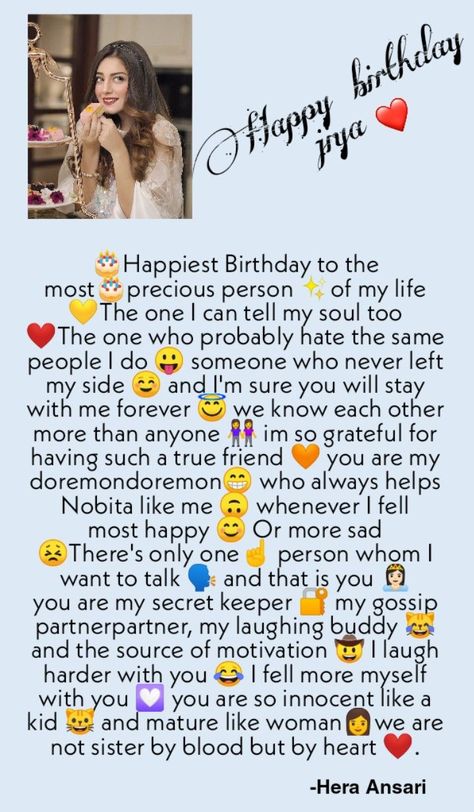 ❣️𝑯𝒆𝒓𝒂 𝑨𝒏𝒔𝒂𝒓𝒊❣️ | Happy birthday quotes for friends, Happy birthday love quotes, Birthday quotes for best friend How To Wish Your Bff Happy Birthday, Bff Happy Birthday Quotes, Birthday Wish For Bff Best Friends, Happy Birthday For Best Friend Quotes, Happy Birthday Friend Wishes Messages, Birthday Lines For Best Friend Funny, Bestest Friend Birthday Wishes, Happy Birthday Love Insta Story, Happy Birthday Wishes In English