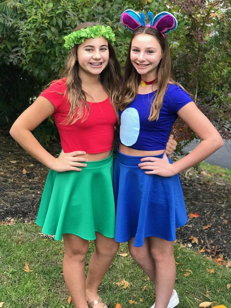 Easy Lilo and Stitch Costume for teen girls. DIY Diy Lilo And Stitch Costume, Stitch Costume Diy, Lilo Costume, Lilo And Stitch Costume, Stitch Halloween Costume, Costumes For Teenage Girl, Teenage Halloween Costumes, Lilo En Stitch, Stitch Costume