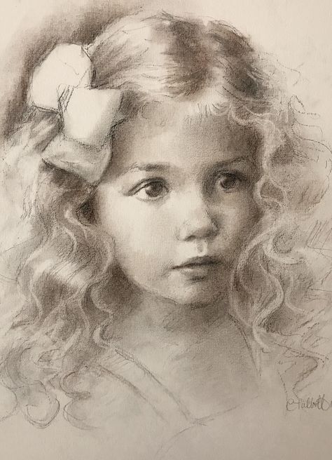 Conte Drawing, Charcoal Artists, Portrait Au Crayon, Children Sketch, Charcoal Portraits, Pastel Portraits, Beautiful Sketches, Charcoal Art, Digital Portrait Art