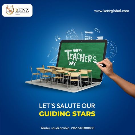 Happy Teacher's Day to the mentors who shape our futures. www.kenzglobal.com | +966 540300808 . . . . #KenzInternationalSchool #teachersday #teacher #teaching #teacherstudentbond #kids #bestschool #admission #admissionopen #students #teachers #enrollnow #activity #kindergarten #achievement #SchoolsinYanbu #yanbu #KSAlife #saudiarabia #saudi #education #kenz #schoolsinsaudi Education Day Creative Ads, Yoga Poster Design, Activity Kindergarten, School Post, Education Day, Teacher Day, Social Media Branding Design, Media Branding, Yoga Poster