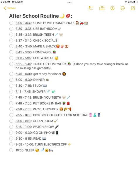 Middle School Routines Checklist, After School Routine Checklist, Middle School Night Routine, How To Be Noticed At School, What To Do To Get Ready For School, How To Get Ready For Back To School, Back To School Sophomore Year, After School Routine 3pm, After School Routine Middle School