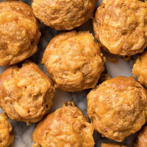 Pure cheesy bites of heaven at just 0.3g net carbs a pop! Gougeres Recipe, Gluten Free Tortilla Chips, Recipes With Yeast, Keto Appetizers, Lowest Carb Bread Recipe, Sugar Free Sweets, Low Carb Tacos, Lemon Poppyseed Muffins, Cheese Puffs