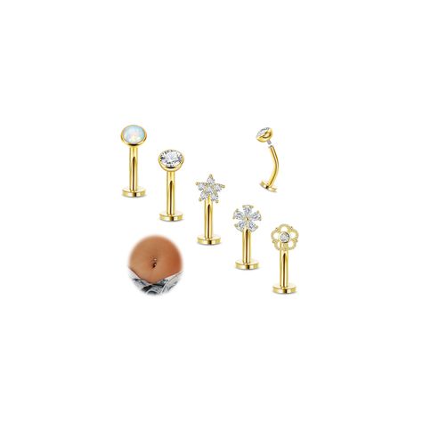 PRICES MAY VARY. Floating Belly Rings Pack:The floating belly rings pack includes five different styles.Classic and cute trendy design,each design with opal and flower shapes adorned with clear cubic zirconia stones.Easy to complement your outfit and personal style 14G CZ Navel Rings:Bar thickness:14 G(1.6 mm).Available different length:8 mm,10 mm,12 mm,14 mm.Cubic zirconia and opal size:5 mm.Three different shapes of flowers size:6.4 mm,6.5 mm,7.3 mm.Regular size fits most people,easy to screw Belly Piercing Jewelry, Flower Shapes, Body Jewelry Piercing, Navel Piercing, Button Rings, Belly Piercing, Belly Button Piercing, Navel Rings, Fall Jewelry