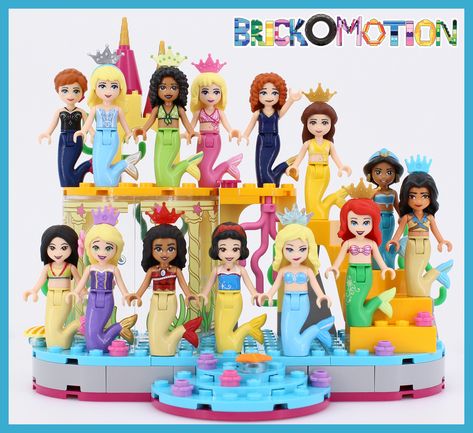 Custom Disney Princess Mermaids | Mermaids on a custom "Trit… | Flickr Princess Lego, Lego Disney Princess Minifigures, Disney Princess Lego Sets, Disney Princess Doll Set, Disney Princess Toys Play Sets, Disney Princess Toy Kitchen, Lego Disney Princess, Lego Characters, Mermaid Princess