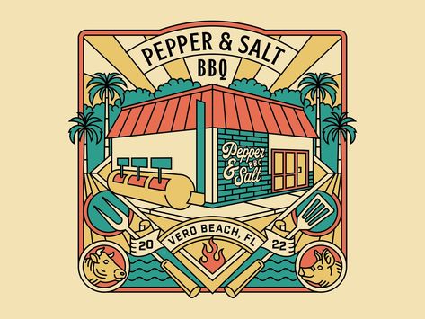 Pepper & Salt BBQ - T-shirt Design Pepper Salt, Vero Beach, T Shirt Design, Logo Branding, Global Community, Creative Professional, Shirt Design, Salt, Shirt Designs