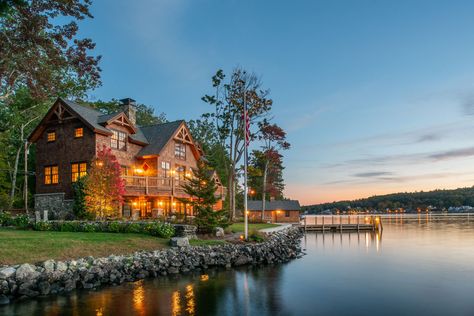 Lake Winnipesaukee Homes, Post And Beam Home, Lake Winnipesaukee, Lake Lodge, Cabin In The Woods, Building Permits, Timber Frame Homes, Post And Beam, Timber House