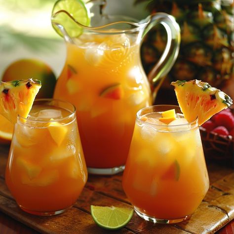 🍹 Sip into paradise with this Caribbean Rum Punch! 🍹🌴 #CaribbeanRumPunch #TropicalVibes Caribbean Rum Punch Ingredients: Dark rum (1 cup) Light rum (1 cup) Pineapple juice (2 cups) Orange juice (2 cups) Grenadine (1/4 cup) Lime juice (1/4 cup) Simple syrup (1/4 cup) Fresh fruit slices (for garnish) Ice (as needed) Instructions: In a large pitcher, combine dark rum, light rum, pineapple juice, orange juice, grenadine, lime juice, and simple syrup. Stir well to mix. Fill glasses with ice an... Caribbean Rum Punch, Instagram Recipes, Caribbean Rum, Fruit Slices, Twisted Recipes, Light Rum, Rum Punch, Fruit Slice, Dark Rum