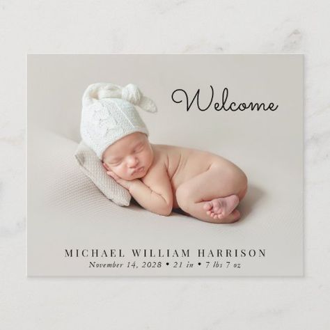 $1.27 | Budget Welcome Minimal Photo Birth Announcement #birthannouncement #newborn #baby #photocollage #simple #welcome #budgetaffordable #minimal #genderneutralboygirl #pictures Christmas Birth Announcement, Modern Birth Announcement, Unique Baby Announcement, Welcome Photos, Birth Announcement Boy, Minimal Photo, Birth Announcement Card, Birth Stats, Announcement Cards