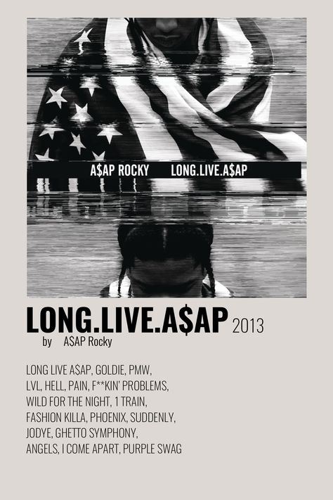 Minimalistic, aesthetic A$AP Rocky music poster! Long Live Asap Poster, Long Live Asap Wallpaper, Long Live Asap, Asap Rocky Poster, Album Polaroid Poster, Rocky Poster, Polaroid Album, Album Wall, The Weeknd Poster