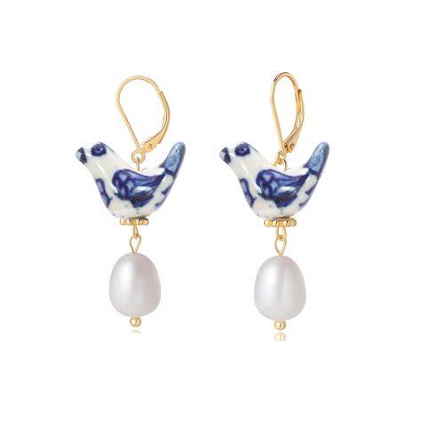 PRICES MAY VARY. Unique Bird Design: Embrace the beauty of nature with our handcrafted bird earrings for women, featuring an exquisite blue and white porcelain ceramic bird that adds a touch of whimsy to your look. Perfect for those who appreciate bohemian and vintage styles. Premium Craftsmanship: Meticulously made with attention to detail, these bird earrings boast a secure gold leverback closure, ensuring they stay comfortably in place all day. The dainty design adds to their delicate charm. Blue China Earrings, Blue And White Jewelry, Bird Earring, Dream Earrings, Blue And White Earrings, Bird Accessories, Vintage Earring, Quirky Earrings, Ceramic Earrings