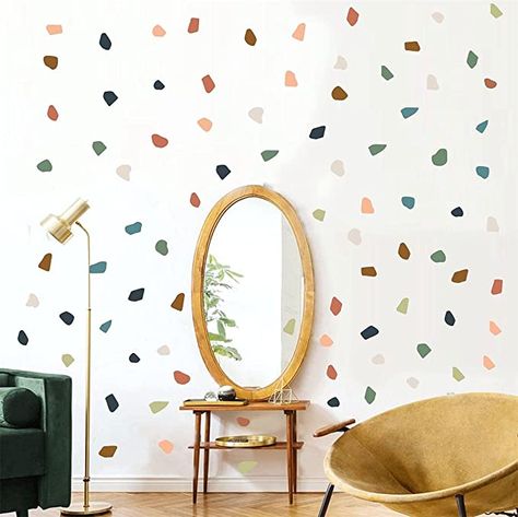 Wall Stickers For Bedroom, Stones Wall, Boho Rainbow Wall, Polka Dot Decor, Stripe Wall, Removable Vinyl Wall Decals, Polka Dot Wall Decals, Polka Dot Walls, Beauty Room Design