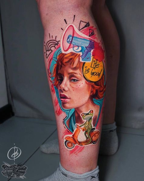 Bright Colorful Tattoos, Pop Art Tattoos, Hyper Realistic Tattoo, Scale Tattoo, Tattoo Master, Body Suit Tattoo, 3d Tattoos, Modern Tattoos, 3d Tattoo