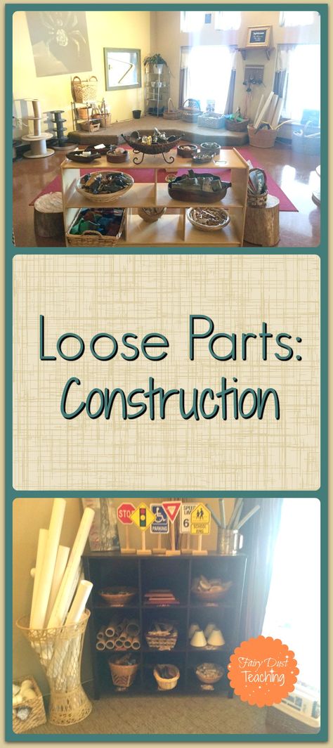 This week I was reviewing The Art of Loose Parts Master Workshop and  had to share some of the amazing loose parts.  Get all the details on my blog @ www,fairydustteaching.com! Loose Parts Construction, Montessori Block Area, Loose Parts Block Area, Construction Loose Parts, Loose Parts Construction Area, Reggio Block Area, Loose Parts Area, Beautiful Classroom, Fairy Dust Teaching