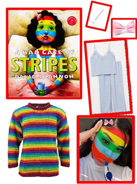 Bad Case Of Stripes Costume, Literature Costumes, Teaching Prek, Bad Case Of Stripes, Craft At Home, David Shannon, Book Character Day, Dress Up Ideas, Costumes Diy