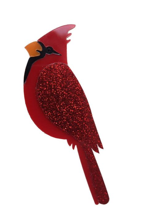 PRICES MAY VARY. Add some sparkle to your outfit with this pretty, red glittering cardinal brooch. Often seen in the snow and associated with winter, the non-migrating cardinal is an attractive red colored bird. The large, new brooch measures 3 inches tall and 1 inch wide. The acrylic brooch is thick and well made. The pin will be placed in a nice, black cardboard gift box, ready to give as a gift. Department name: unisex-adult Acrylic Cardinal Red Bird Pin Brooch for Women, Christmas Pin, Glitt Bird Christmas, Acrylic Brooch, Fancy Cats, Cardboard Gift Boxes, Bird Pins, Winter Bird, Christmas Bird, Birthstone Colors, Red Bird