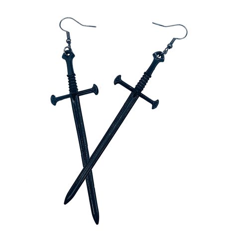 PRICES MAY VARY. Dagger earrings for men / women that dangle for anyone crazy about alternative clothing. Who would deny having these creepy gothic earrings for women / men if they belong to the punk style. We love these black gothic earrings pair that is sassy and sophisticated and a perfect gift for Halloween! Style: Punk / Alternative clothing, Shape: Sword Material: Plating Dimensions: 10.8 cm * 2.4 cm Color: Black Occasion: Halloween, Birthday, Tarot, Alternative, Day of the Dead, Pirate Pa Birthday Tarot, Satanic Jewelry, Halloween Alternatives, Pirate Jewelry, Dagger Earrings, Alternative Jewelry, Halloween Style, Gothic Earrings, Earrings For Men