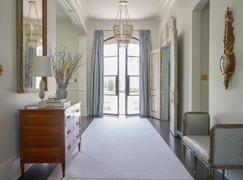 Oleander Court — Rivers Spencer Interiors Rivers Spencer, Entryway Design, Elegant Entryway, Jackson Mississippi, Vintage Dresser, Wooden Dresser, Ornate Mirror, Entry Way Design, Vintage Dressers