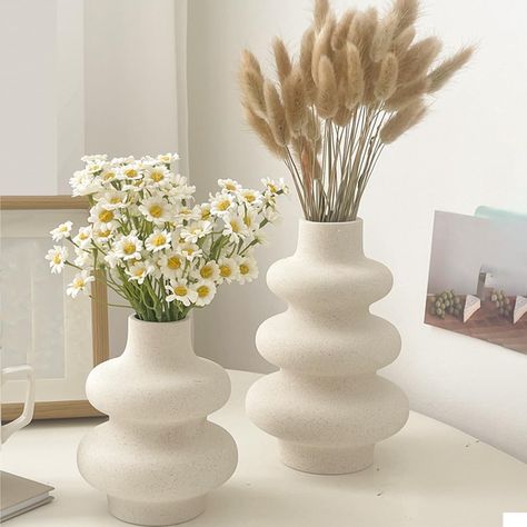 Wedding Dinner Table, Modern Boho Home, Vases For Centerpieces, Modern Boho Home Decor, Nordic Vase, Large Ceramic Vase, White Room Decor, Planter Table, Centerpieces Wedding