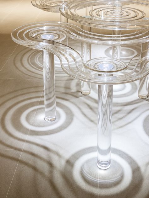 AHC SPA | Leibal Glass Tables, Colored Sand, Water Ripples, Crystal Light, Acrylic Display, Local Design, Retail Design, Space Design, Water Features